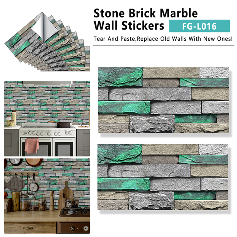 Peel-and-stick stone wallpaper installation for an easy DIY wall upgrade