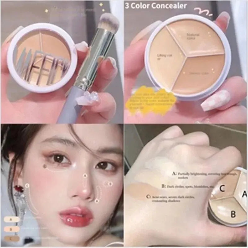 3-Color Concealer Palette Dark Circle Coverage