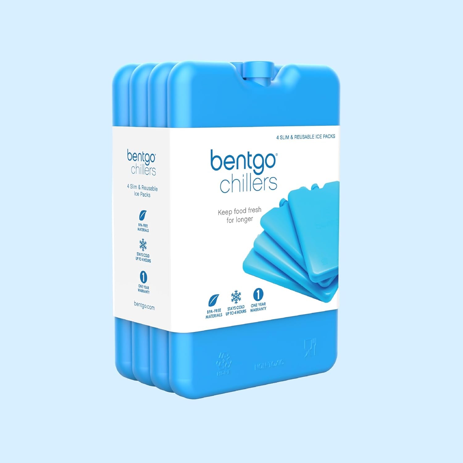 Slim Reusable Ice Packs – 4-Pack Quick-Freeze Lunch Cooler