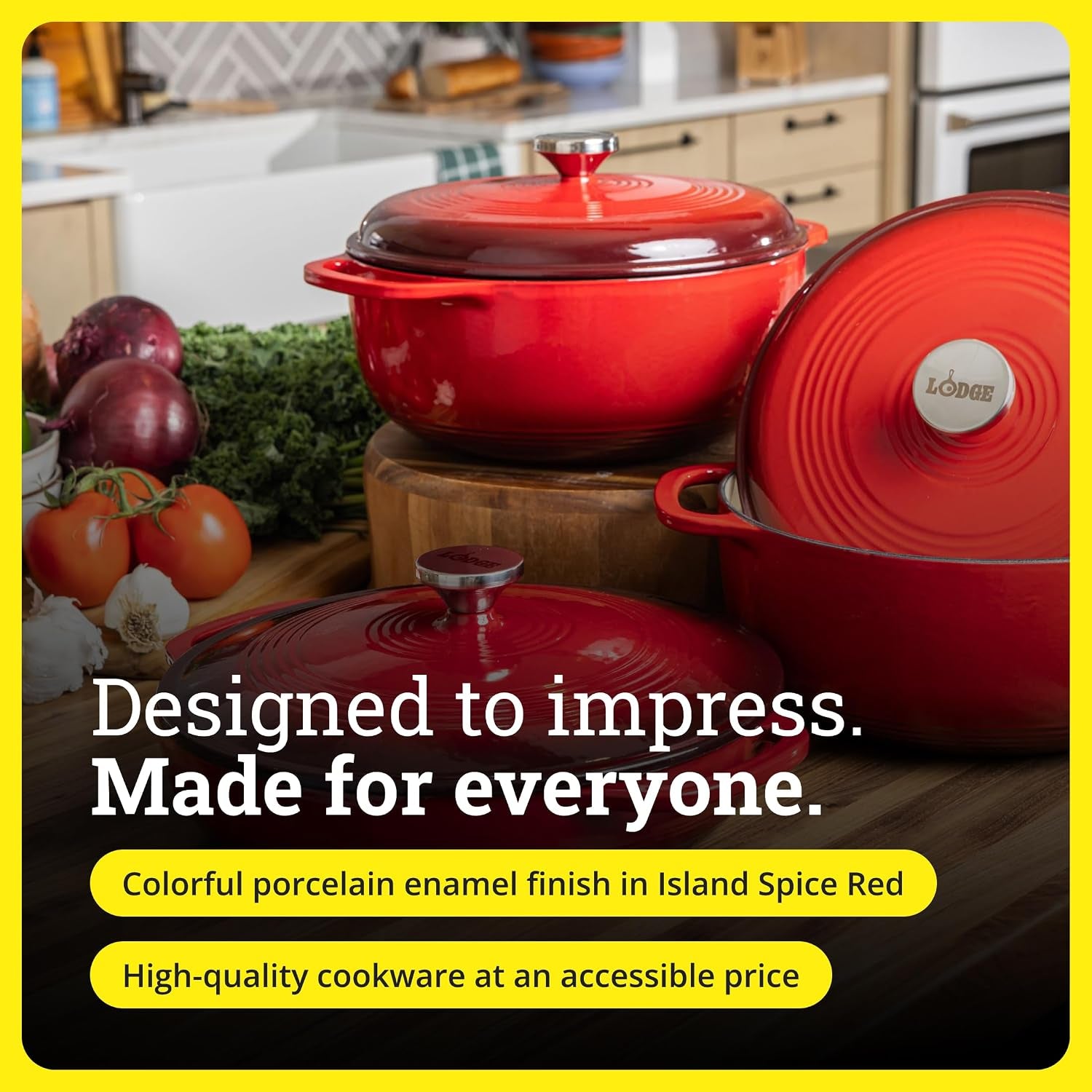 Enamel Cast Iron Braiser 3.5 Quart – Oven-Safe Dutch Oven Pan