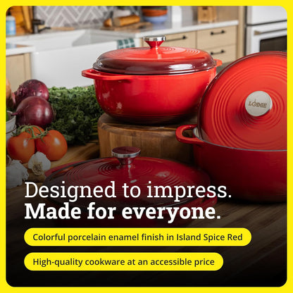 Enamel Cast Iron Braiser 3.5 Quart – Oven-Safe Dutch Oven Pan