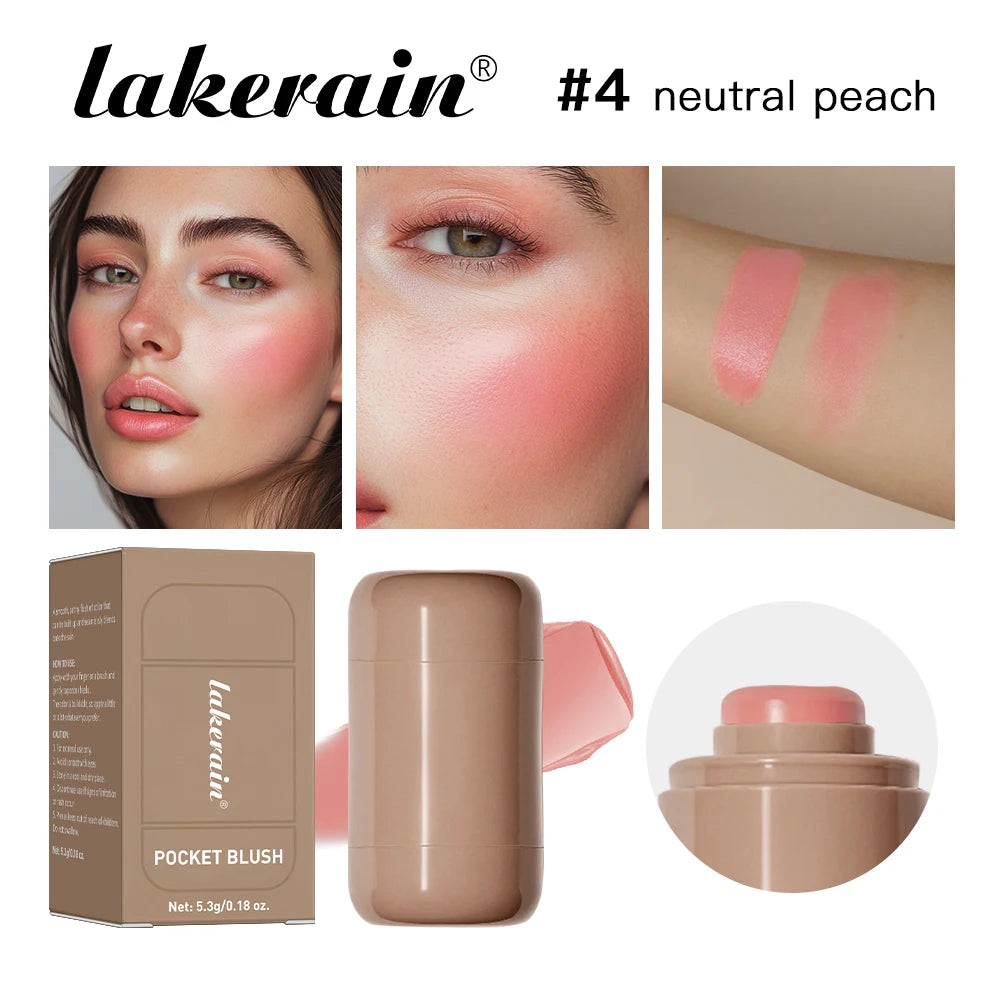 3-In-1 Cheek Lip Tinted Moisture Blush Stick Waterproof