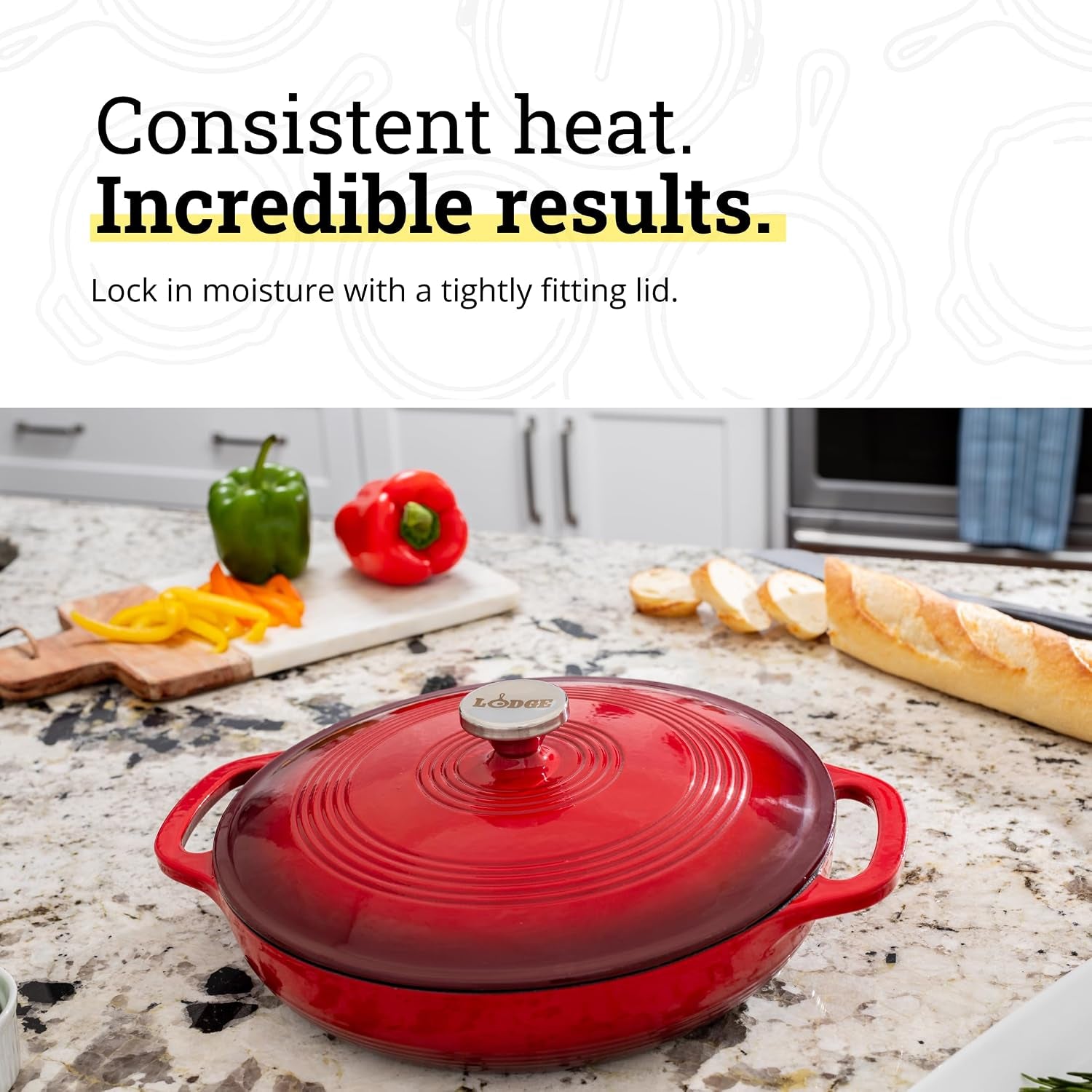 Enamel Cast Iron Braiser 3.5 Quart – Oven-Safe Dutch Oven Pan
