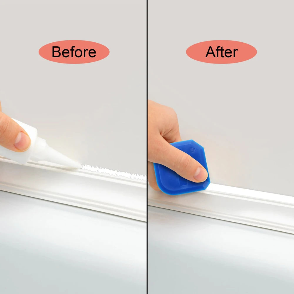 4Pcs Caulking Tool Set Cement Scraper Sealant Remover for Shower Tile Grout Edge Removal Kitchen Bathroom Home Cleaning Spatula