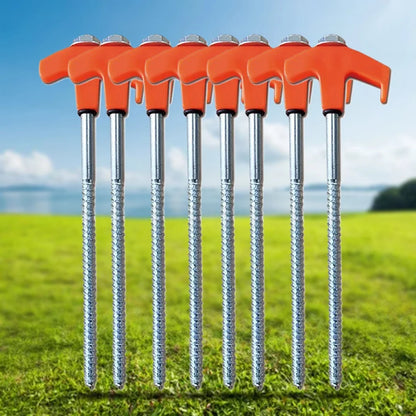 Heavy Duty Spiral Camping Tent Stakes 8-Pack
