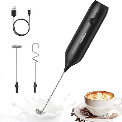 Rechargeable Handheld Milk Frother – USB-C Portable Foam Maker