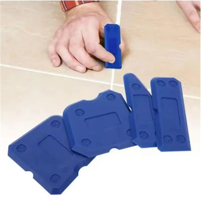 4Pcs Caulking Tool Set Cement Scraper Sealant Remover for Shower Tile Grout Edge Removal Kitchen Bathroom Home Cleaning Spatula