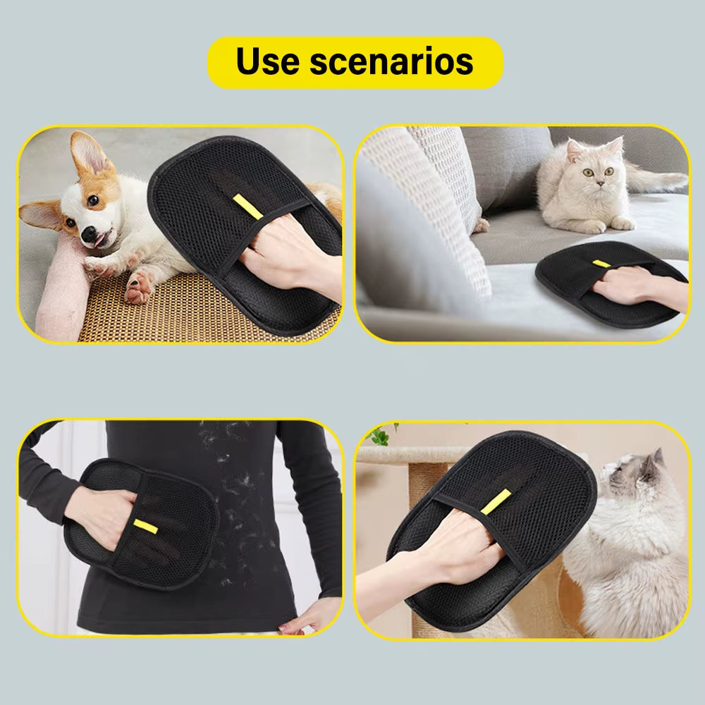 Pet Grooming Gloves Static Dedusting Hair Remover Brush