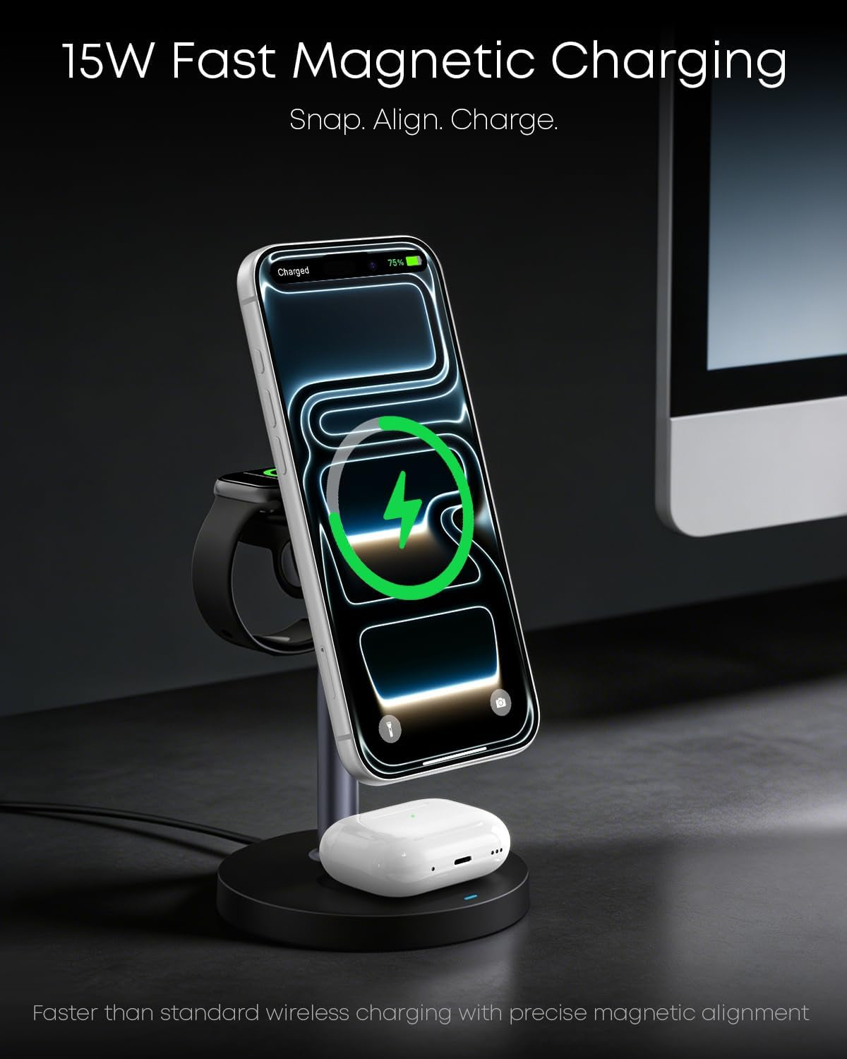 3-In-1 Magnetic Wireless Charging Station 15W
