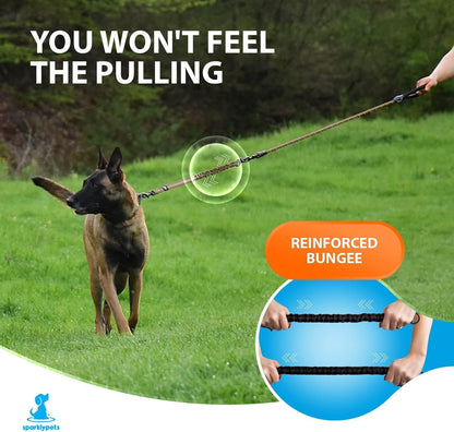 Heavy-Duty Bungee Dog Leash – No-Pull Shock Absorbing Lead