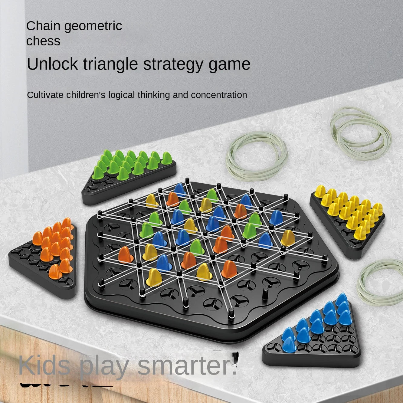Triangle Chain Rubber Band Chess Desktop Puzzle