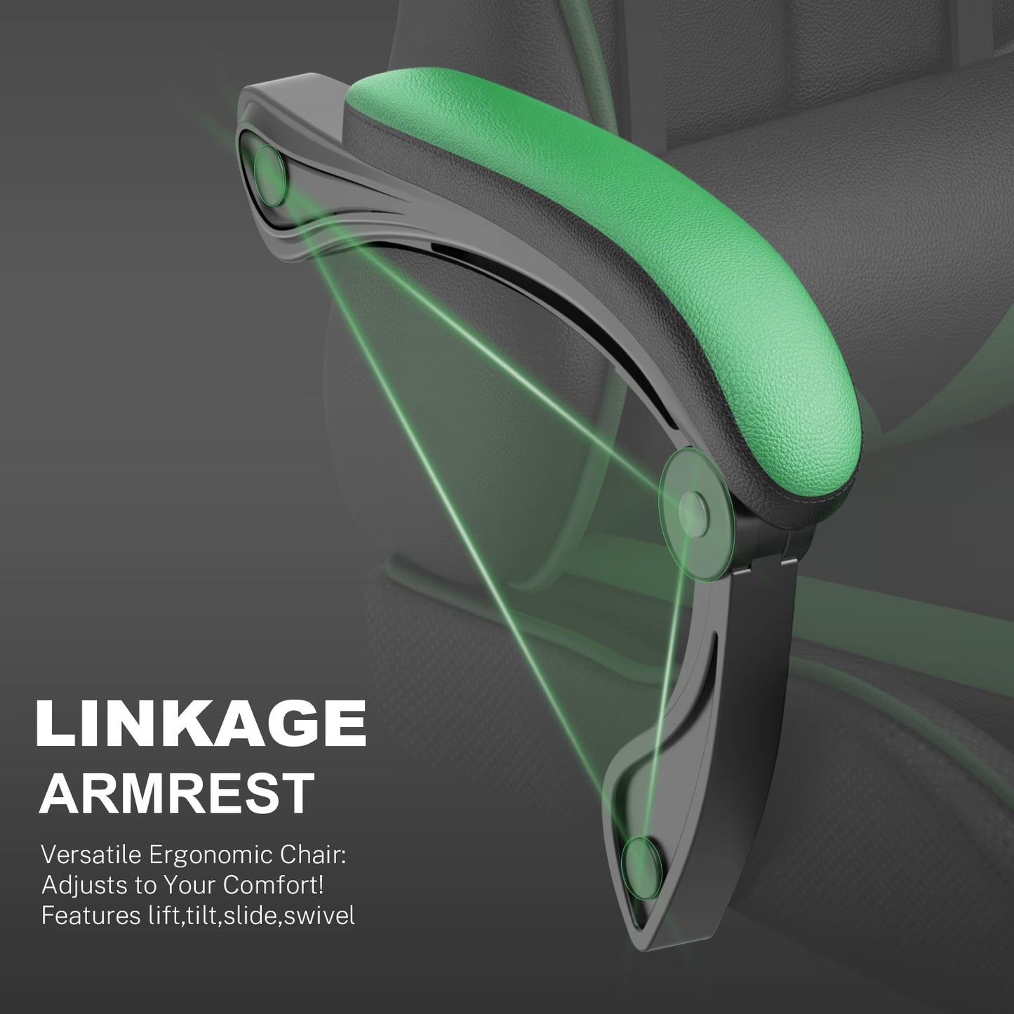 Ergonomic Gaming Chair with Footrest & Massage Lumbar Support