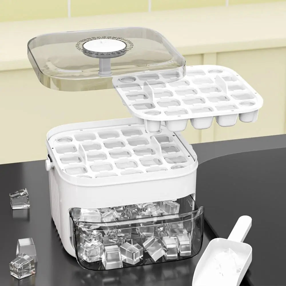 50-Cube Ice Maker with Easy Press Cap Double Layer