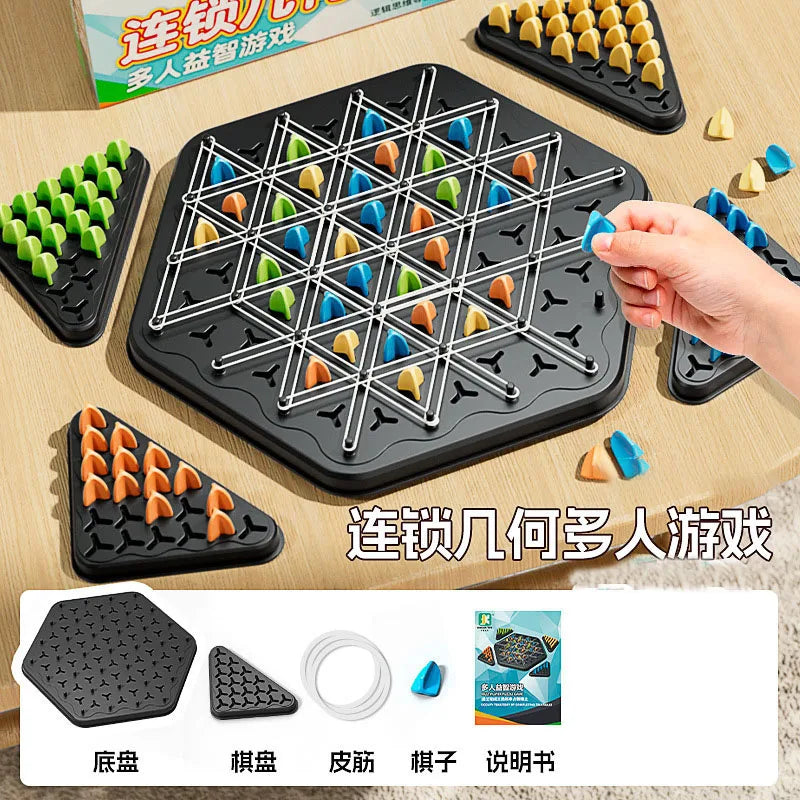 Triangle Chain Rubber Band Chess Desktop Puzzle