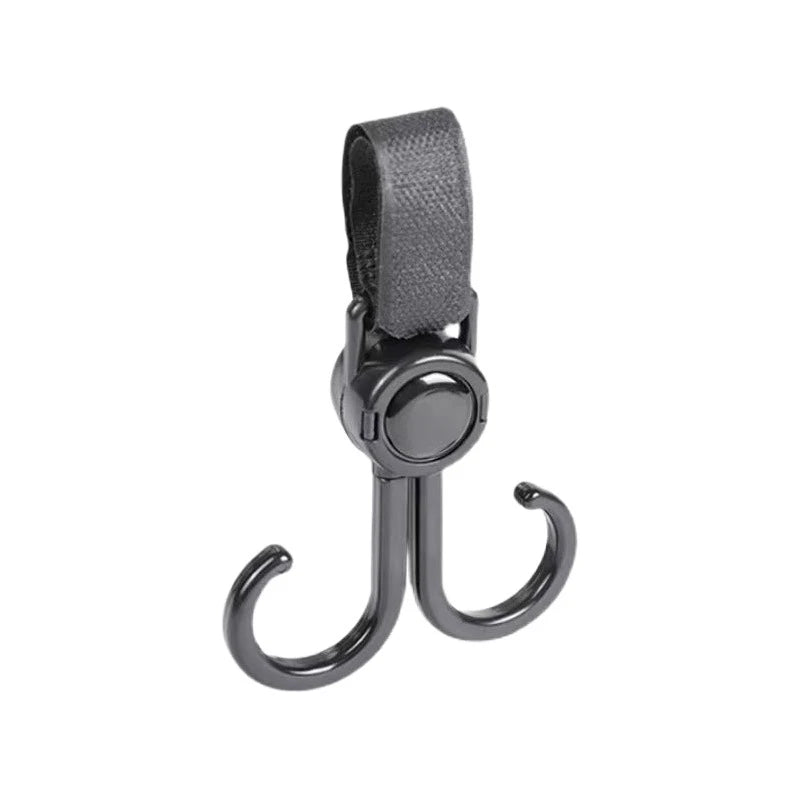Double Hook Baby Stroller Hanger 360-Degree Rotation