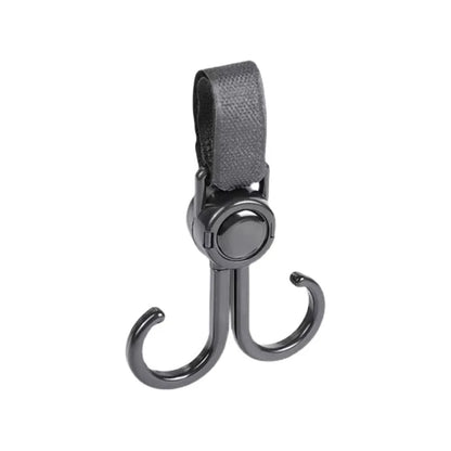 Double Hook Baby Stroller Hanger 360-Degree Rotation