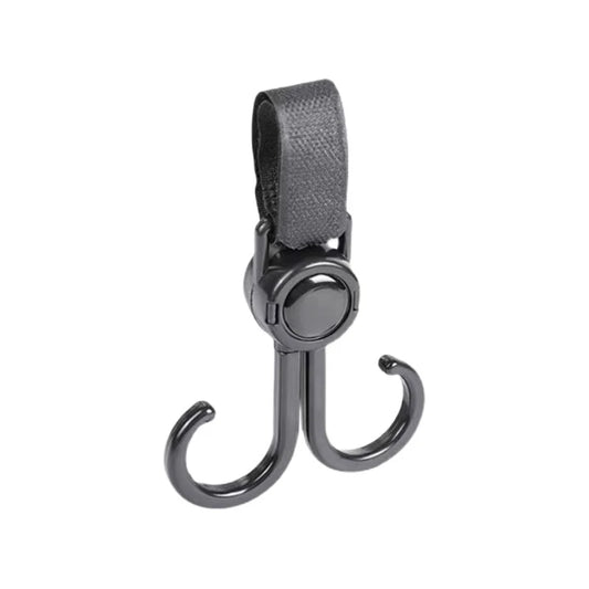 Double Hook Baby Stroller Hanger 360-Degree Rotation