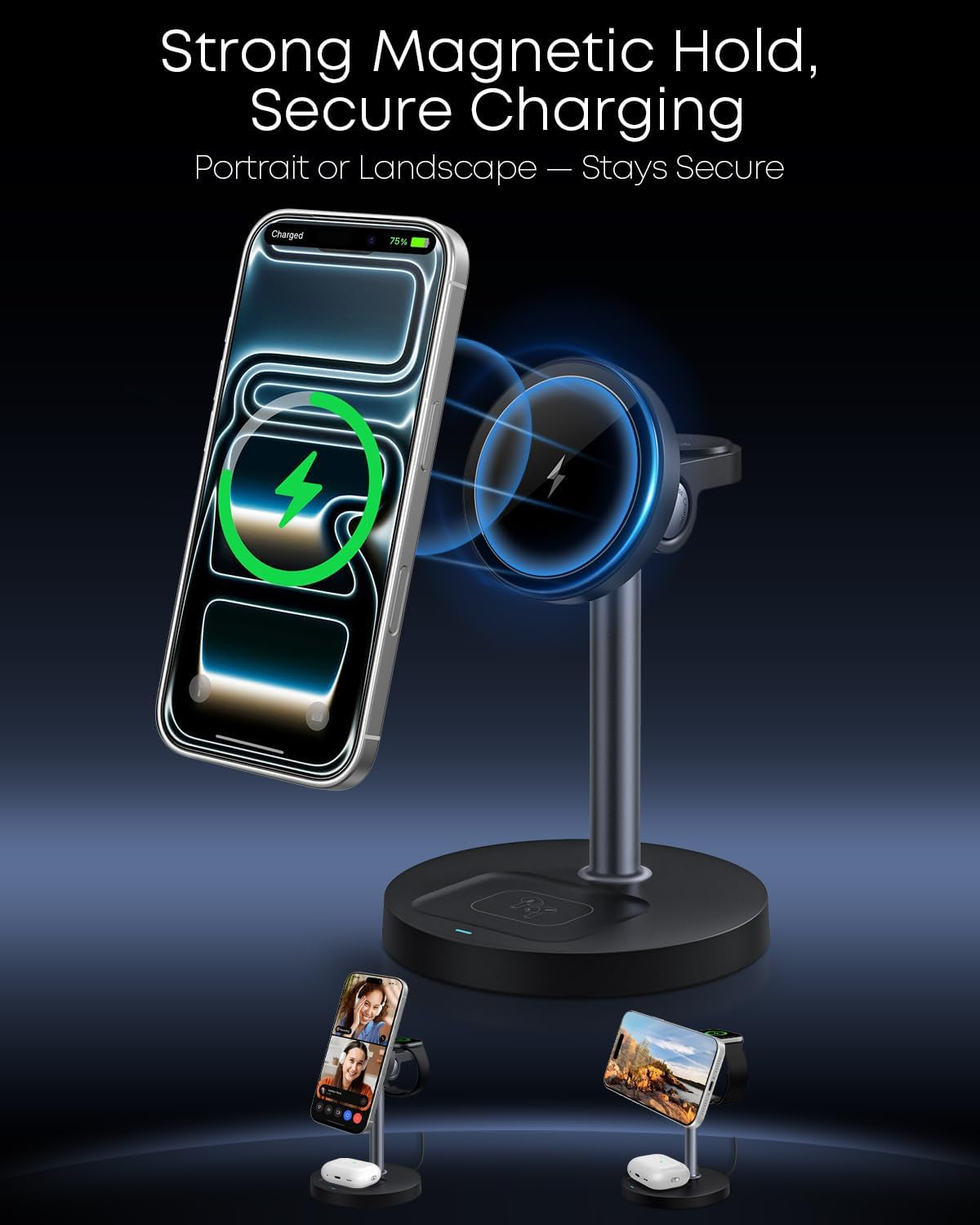 3-In-1 Magnetic Wireless Charging Station 15W
