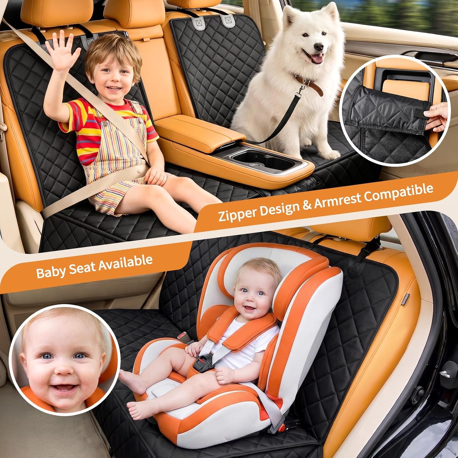 Waterproof Rear Seat Cover for Dogs – Scratch-Proof Car Protector
