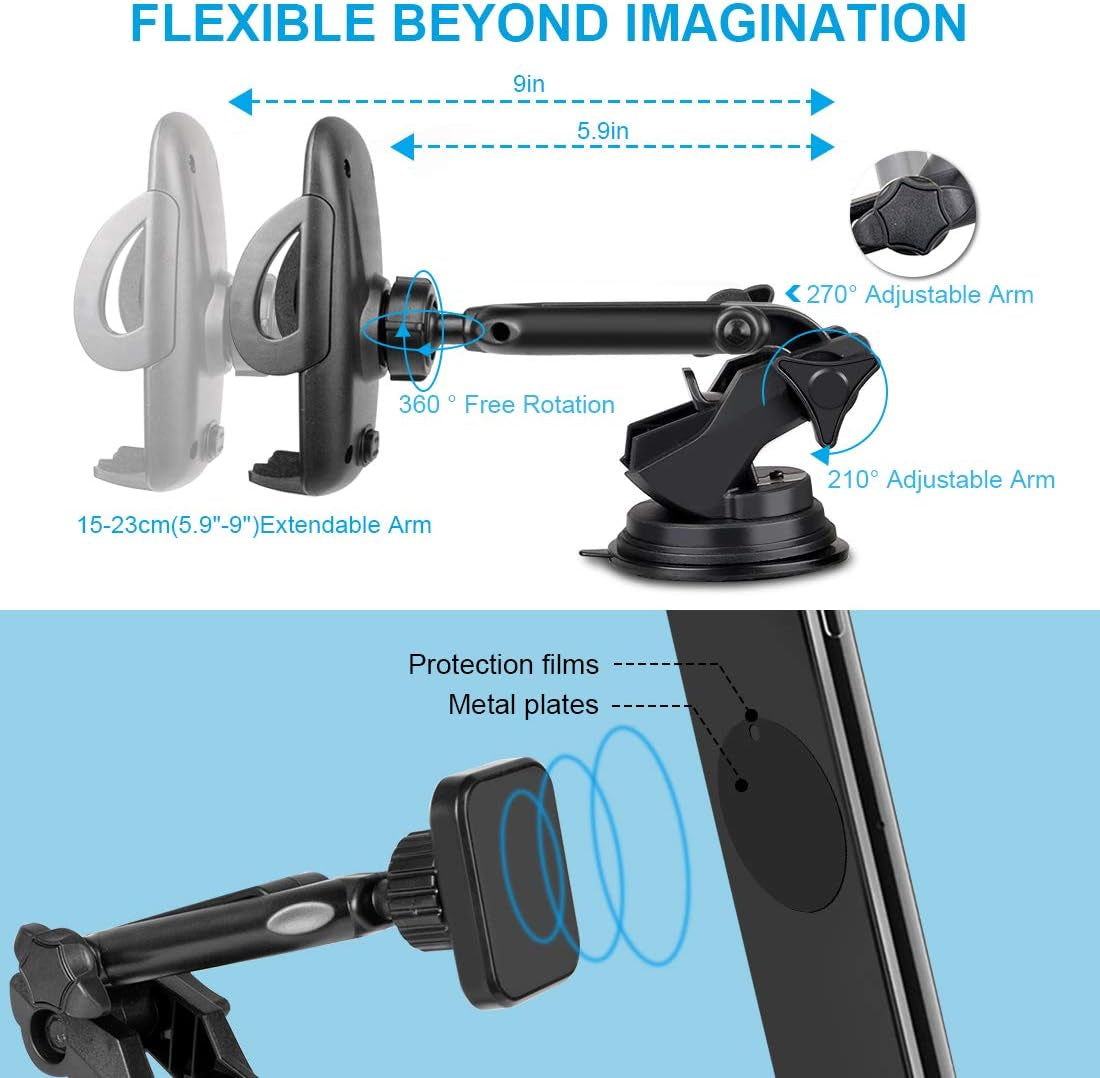 Dashboard Car Phone Mount Hands-Free Suction Cup Holder