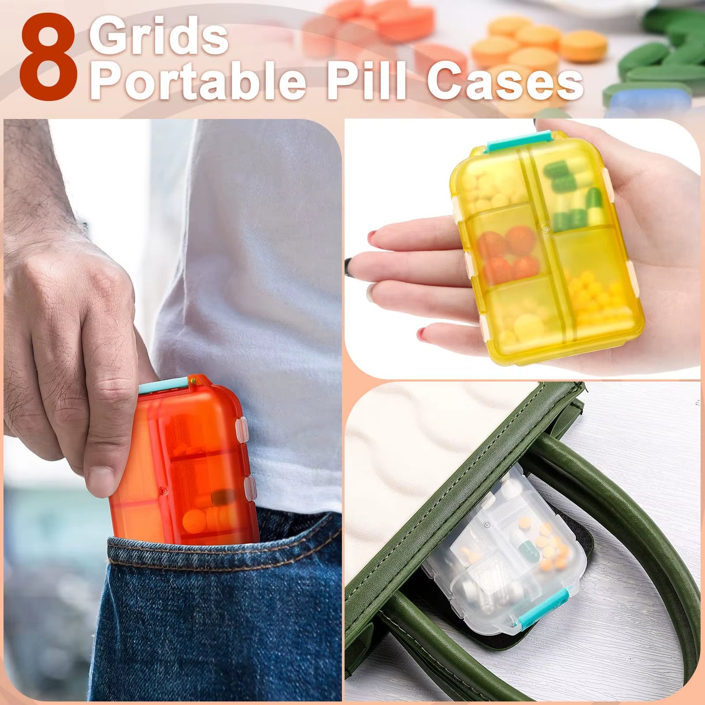 10 Compartment Travel Pill Organizer Portable Storage Box