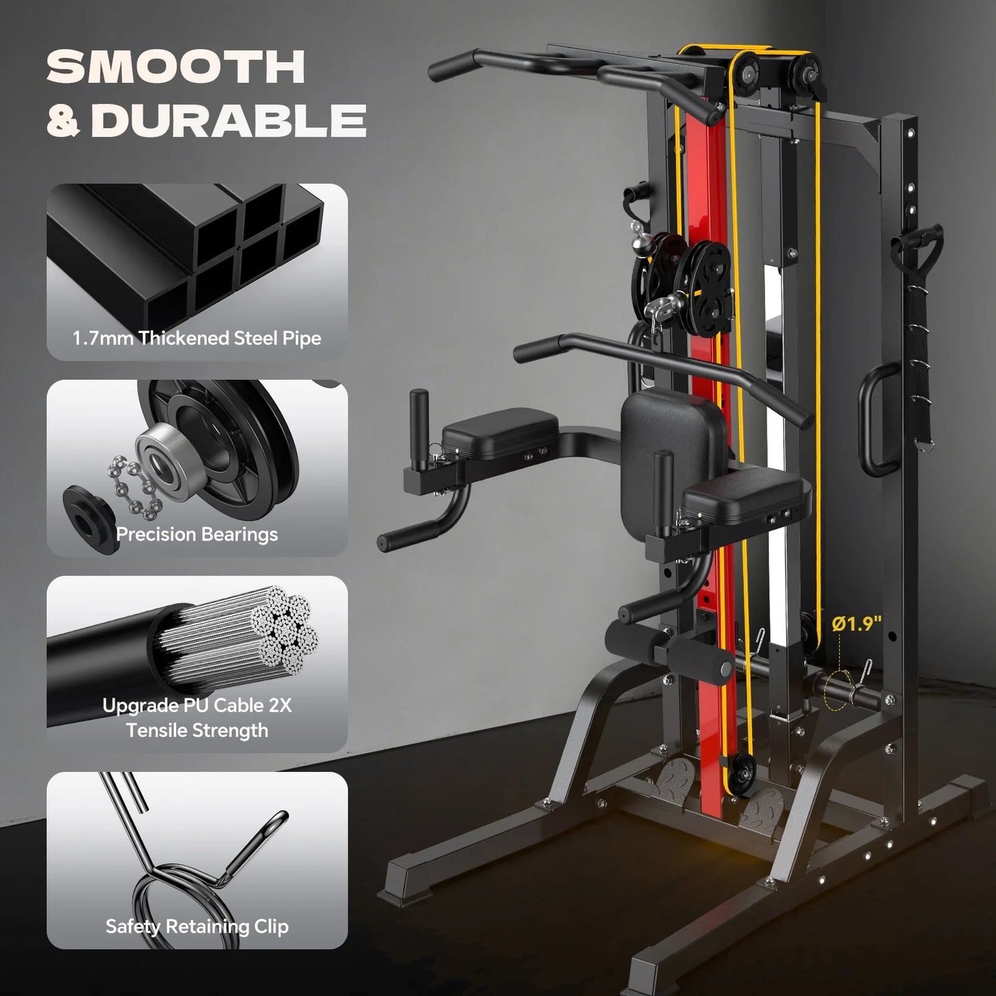 High/Low Pulley Home Gym Station – Lat Pulldown & Cable Row