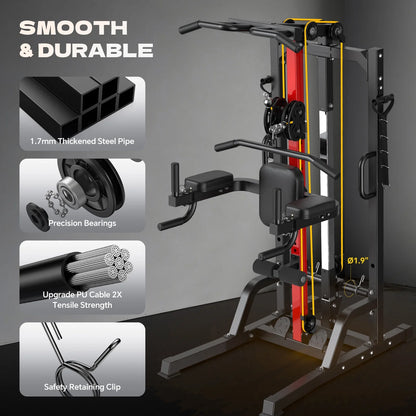 High/Low Pulley Home Gym Station – Lat Pulldown & Cable Row