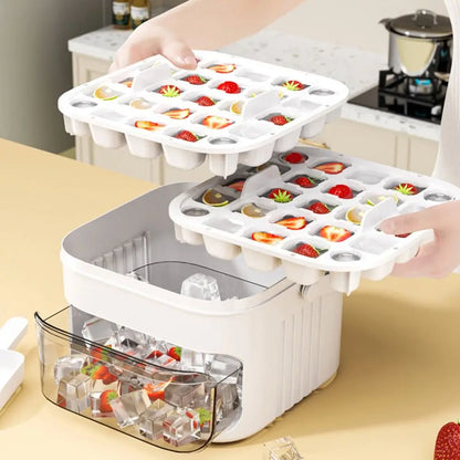 50-Cube Ice Maker with Easy Press Cap Double Layer