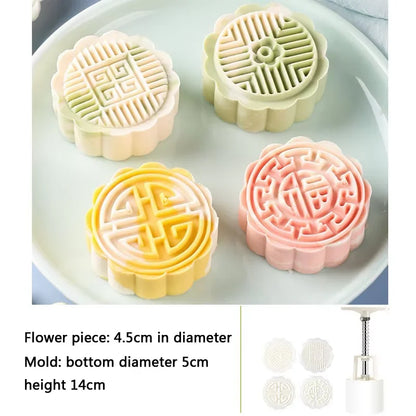 DIY Mooncake Mold Plastic Hand Press Pastry Set