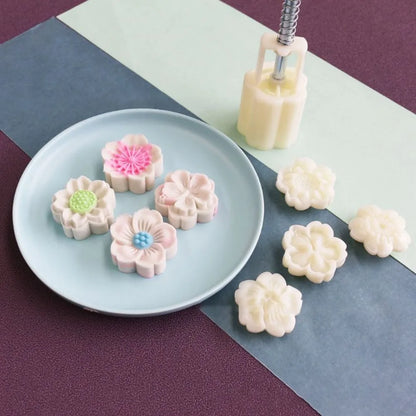DIY Mooncake Mold Plastic Hand Press Pastry Set