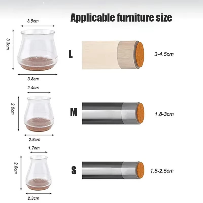 Silicone Chair Leg Caps Furniture Feet Protector Set