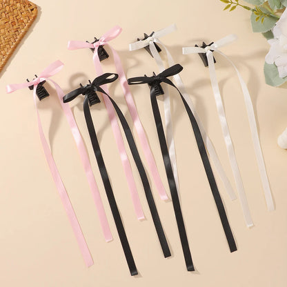 Cute Ribbon Bow Headband Long Tassel Hair Clip