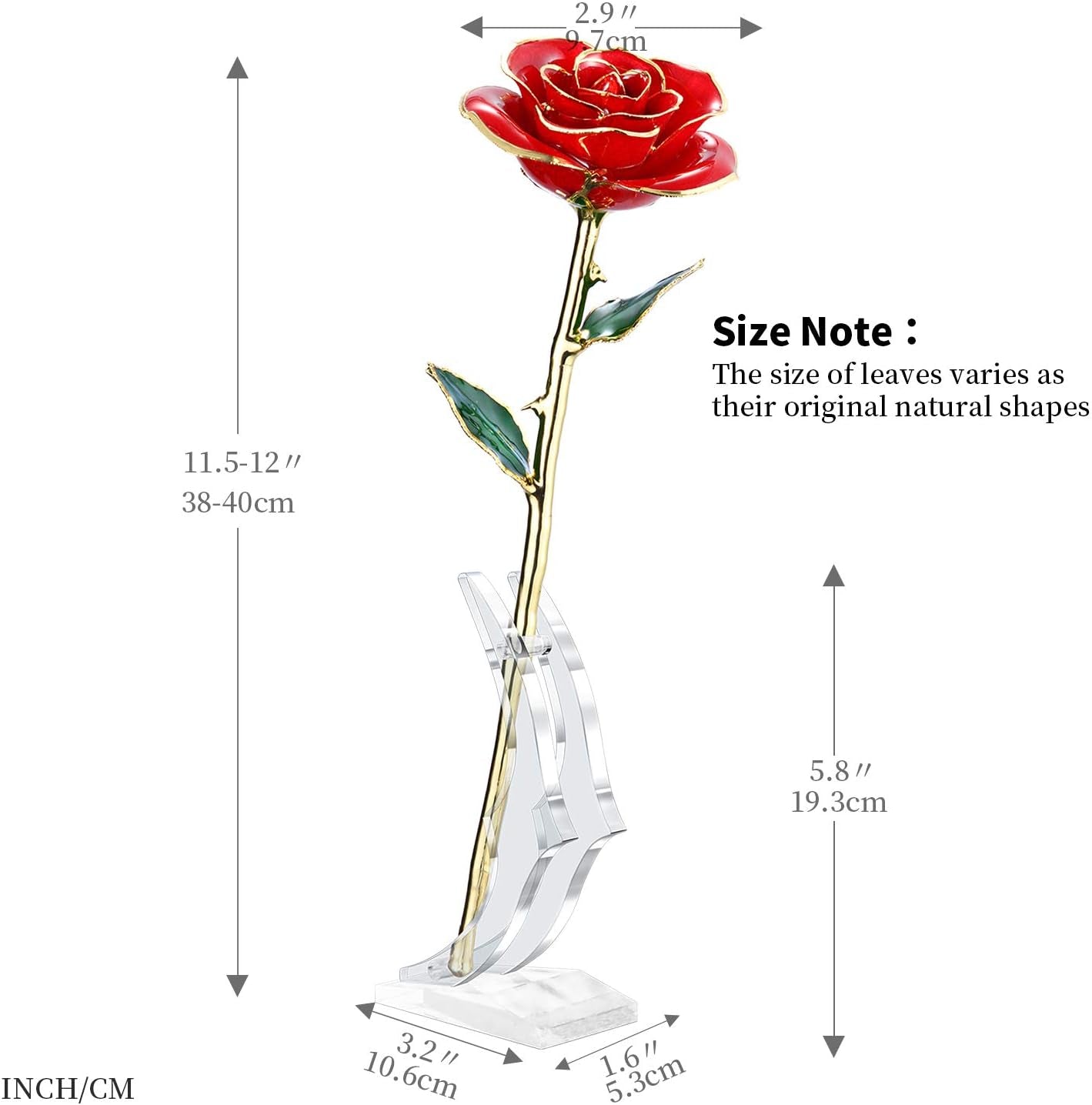 24K Gold-Dipped Real Rose with Display Stand – Anniversary Gift