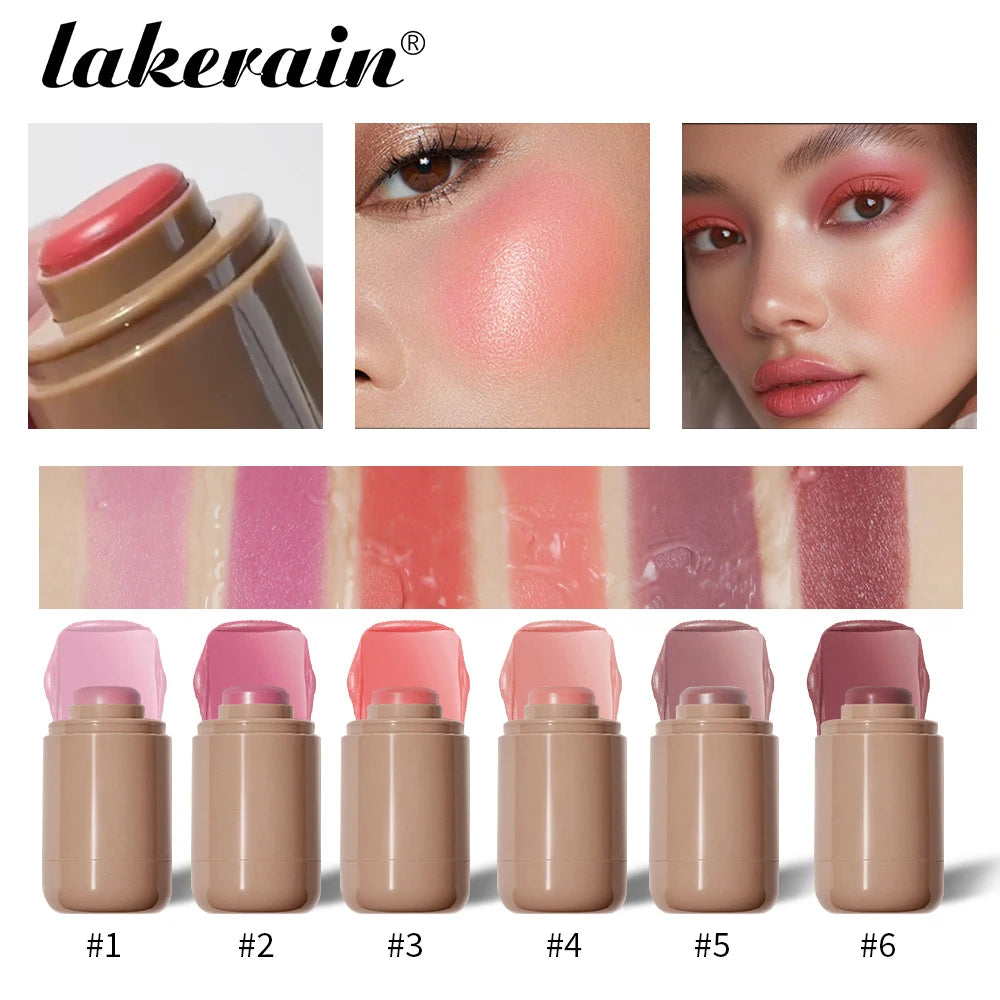 3-In-1 Cheek Lip Tinted Moisture Blush Stick Waterproof