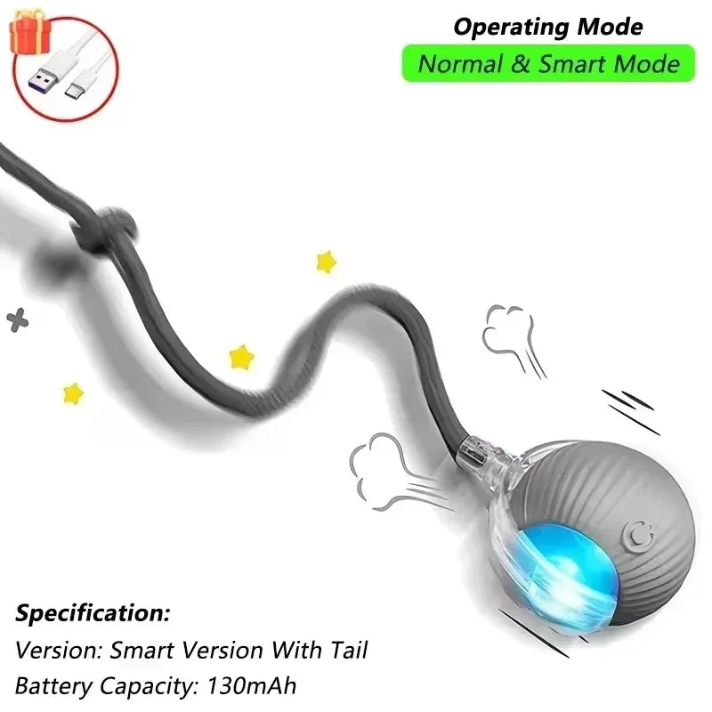 Cat Interactive Ball Toy Automatic Rolling with Tail