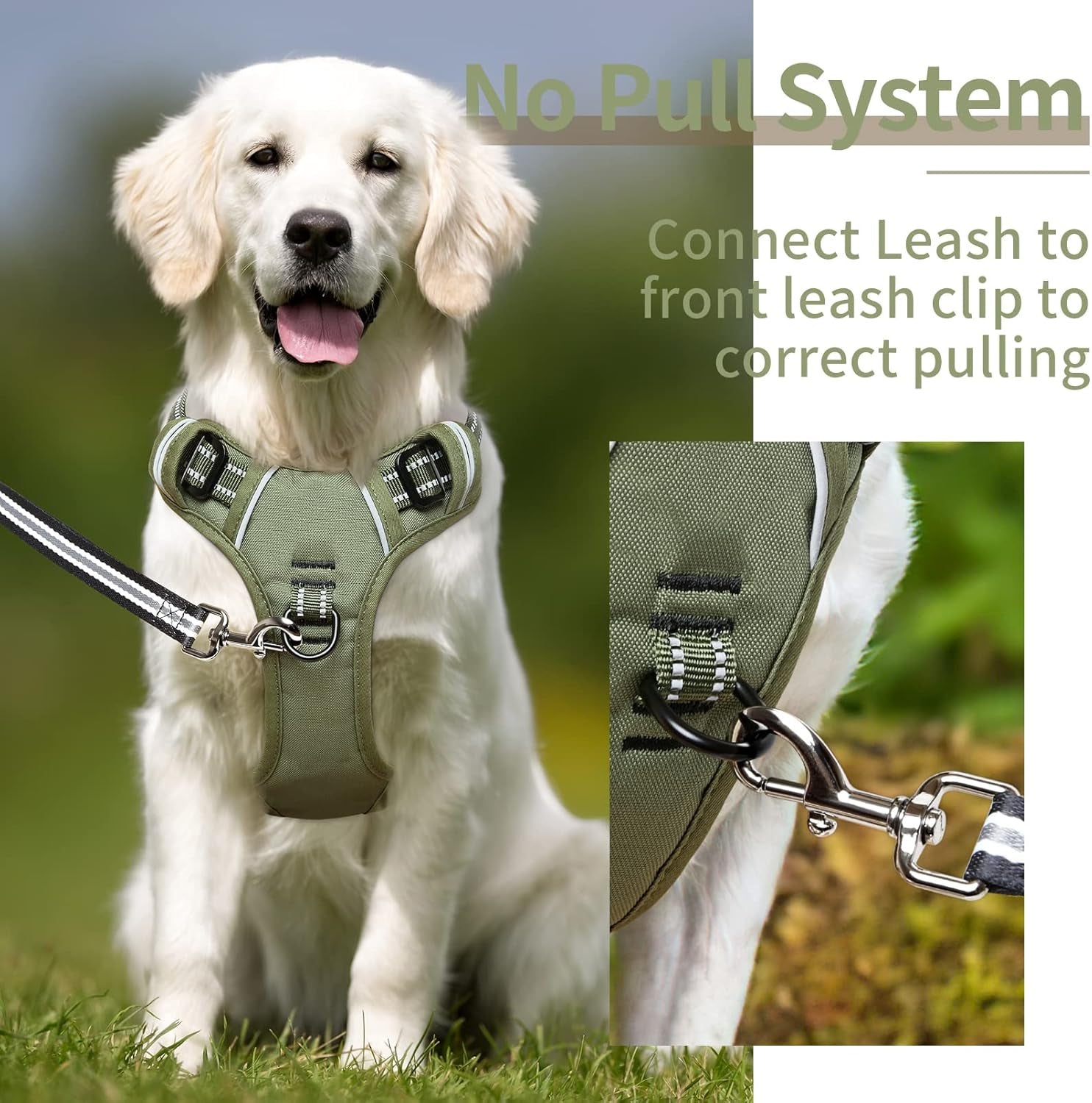 No Pull Adjustable Padded Reflective Dog Harness