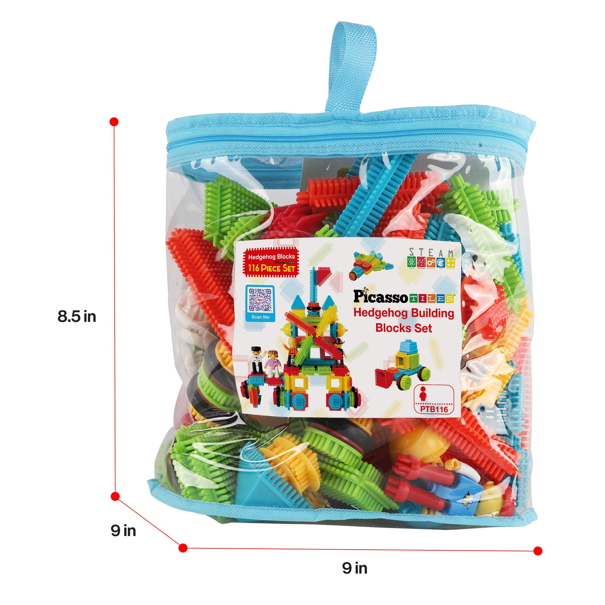 Magnetic Tiles 116PCS Hedgehog Playset STEM Building Blocks