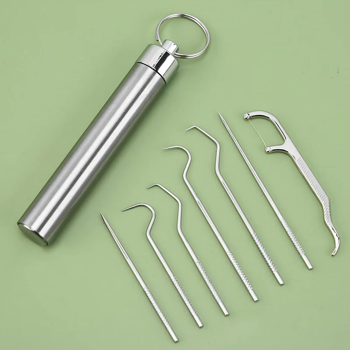 Stainless Steel Toothpick Set Reusable Tartar Removal Tool