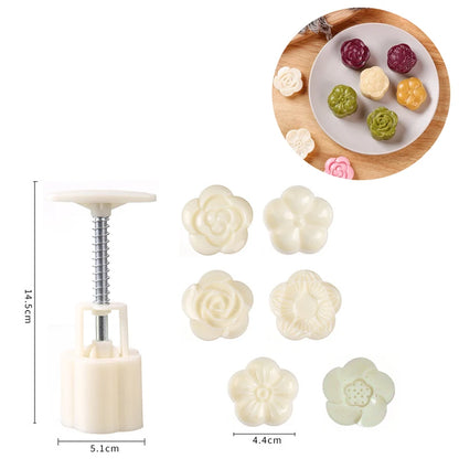DIY Mooncake Mold Plastic Hand Press Pastry Set
