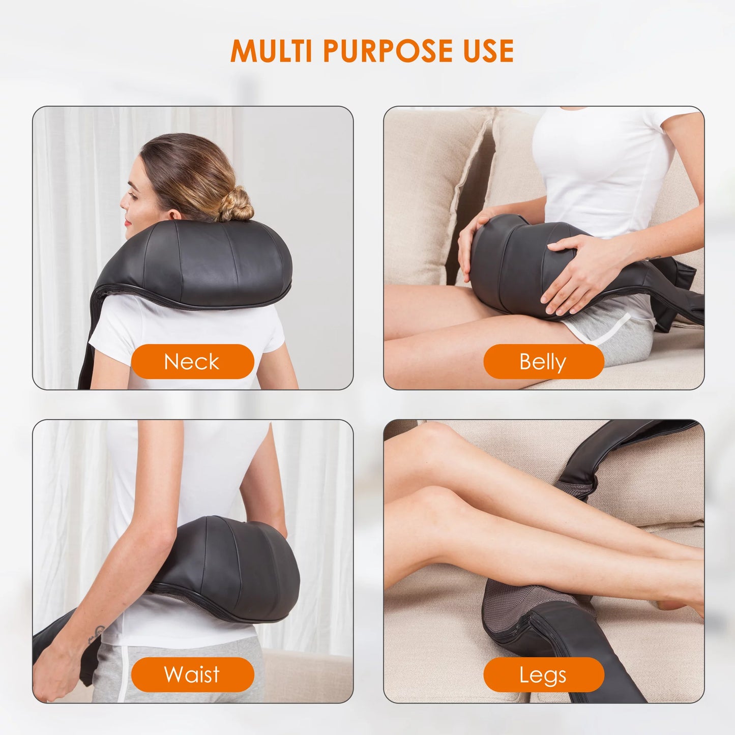 Shiatsu Neck & Shoulder Massager with Heat – 4D Deep Kneading