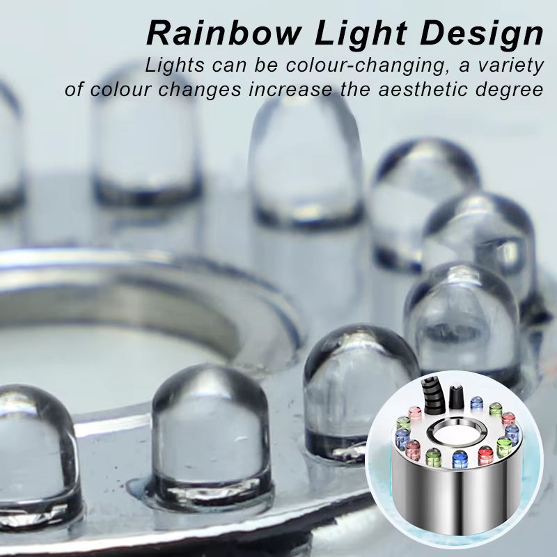 Party Mist Maker Water Fountain Fogger 12 LED Colors