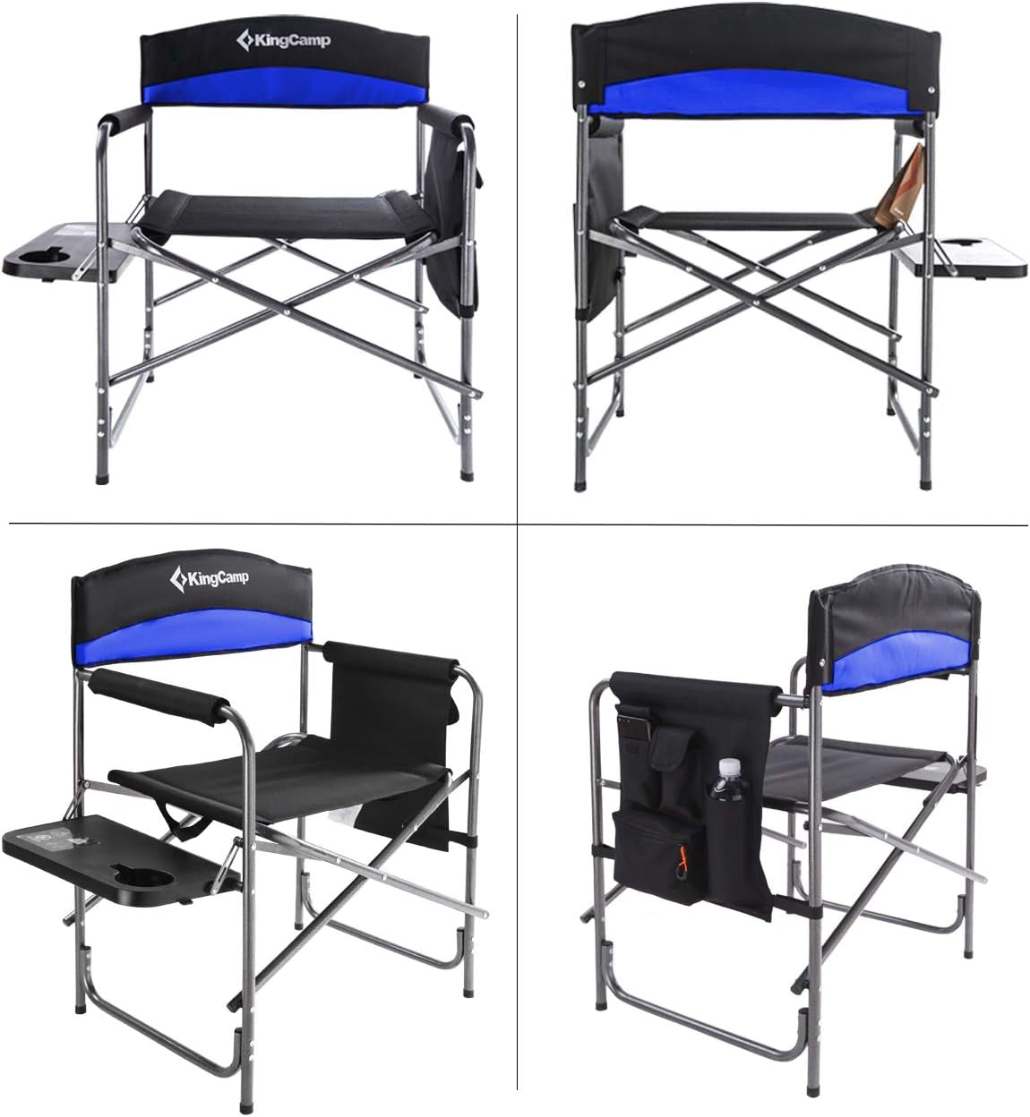 Portable Folding Camping Directors Chair with Side Table