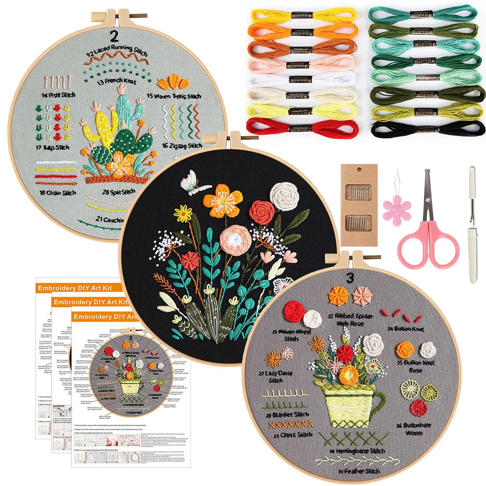 Embroidery Kit for Beginners Starter Set