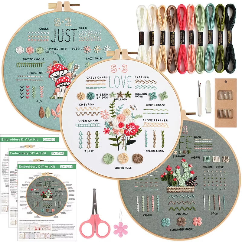 Embroidery Kit for Beginners Starter Set
