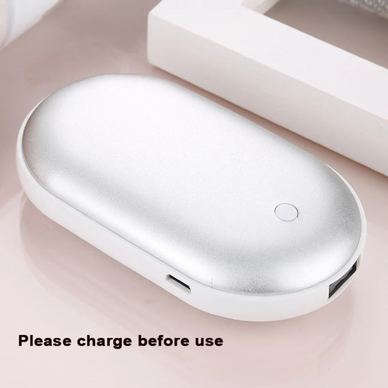 Portable USB Rechargeable Pebble Hand Warmer Power Bank