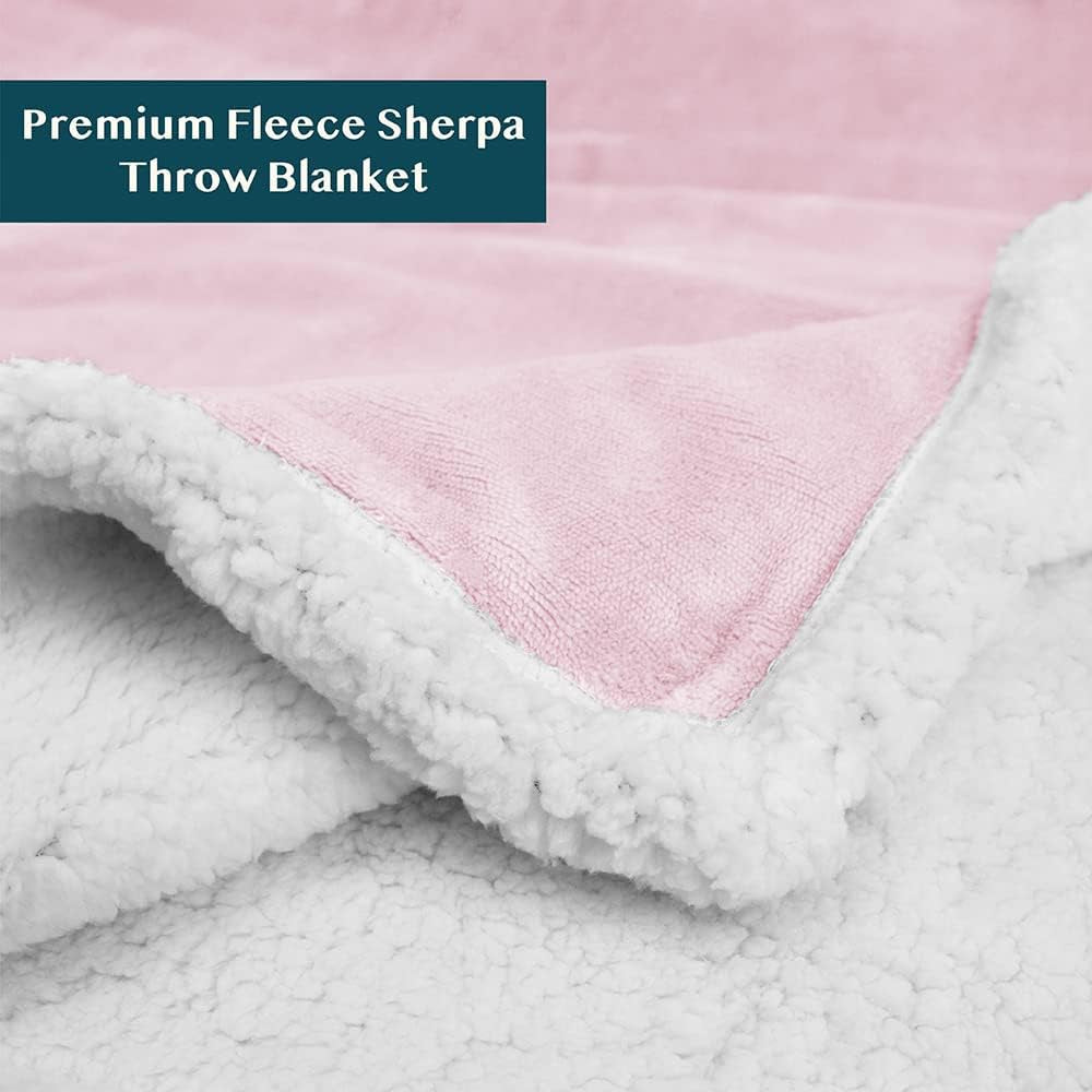 Sherpa Fleece Throw Blanket for Couch 60X80