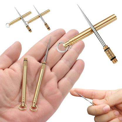 Portable Titanium Toothpicks Keychain Set