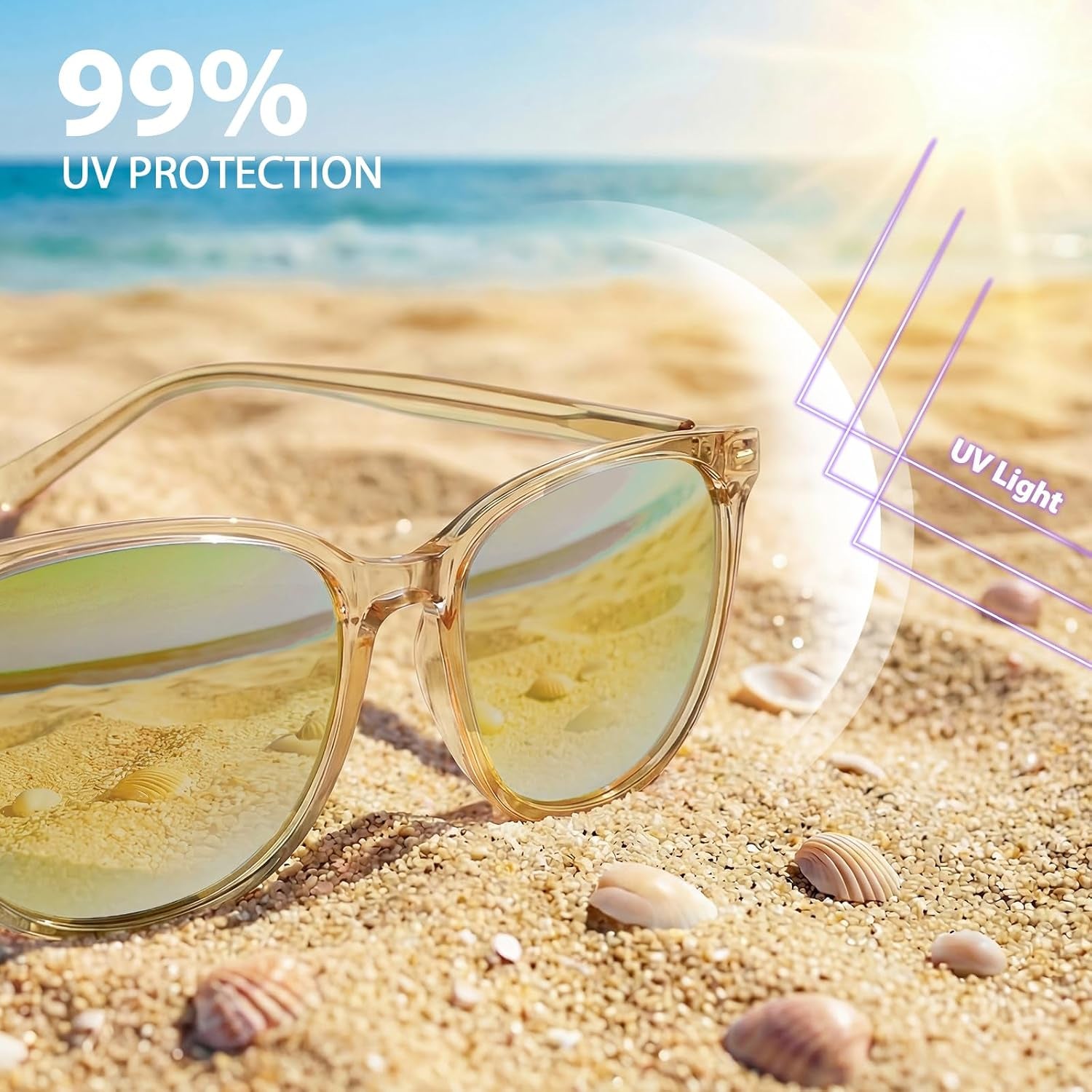 Polarized Sunglasses with UV400 Mirrored Lens