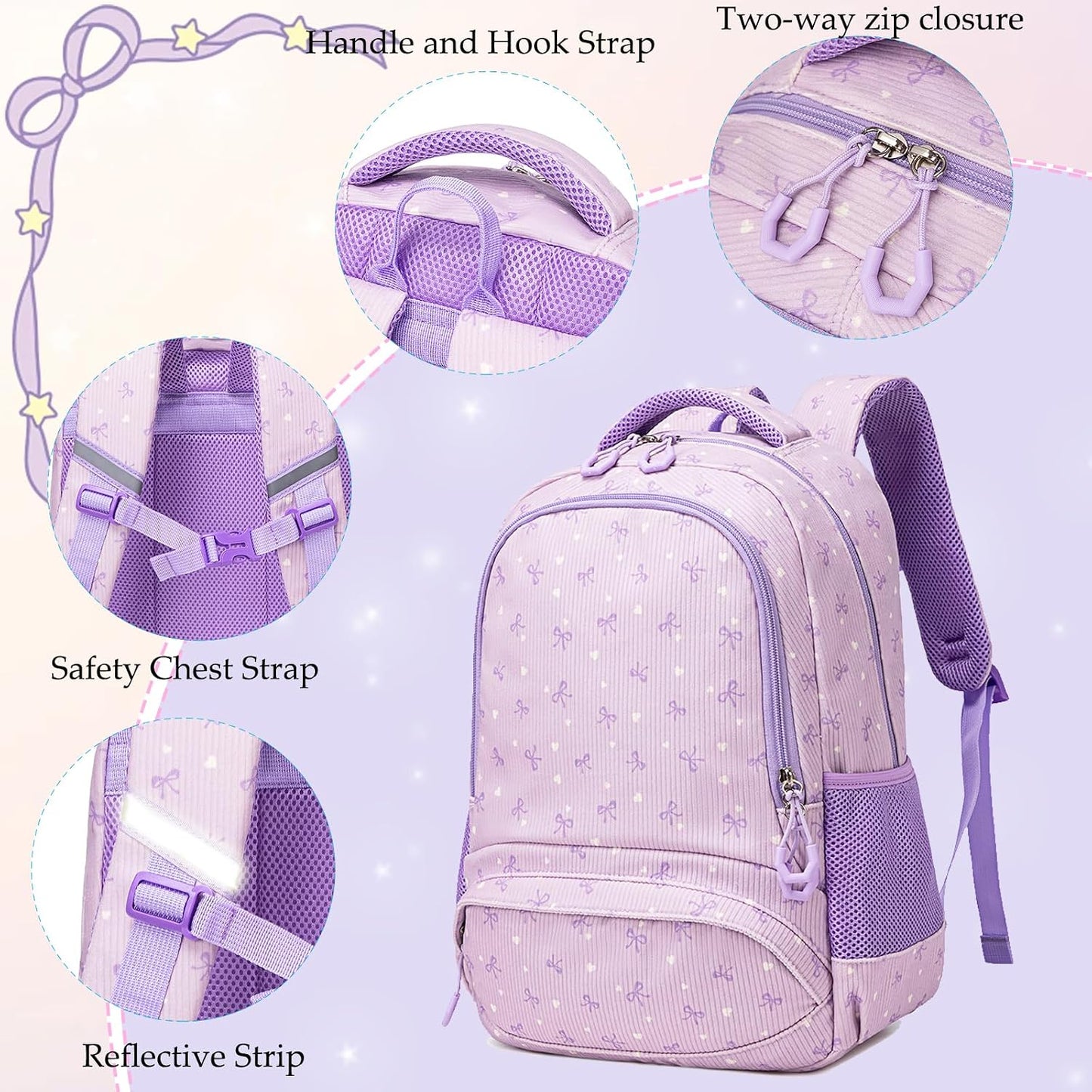 Unicorn Backpack Kids School Bookbag 3-In-1 Set