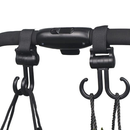 Double Hook Baby Stroller Hanger 360-Degree Rotation